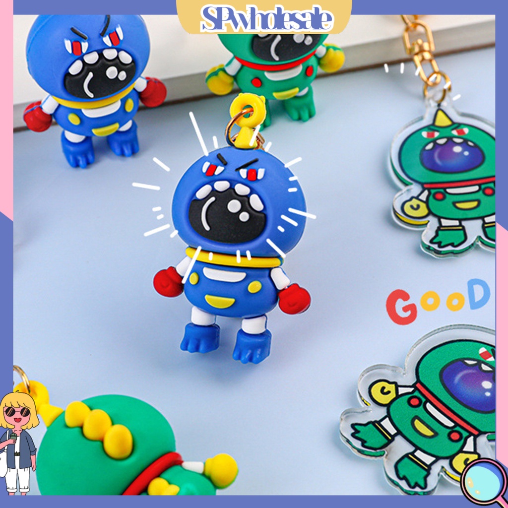 <SPwholesale> Móc Khóa Silicon Hình Phi Hành Gia Khủng Long 3D Hoạt Hình Dễ Thương