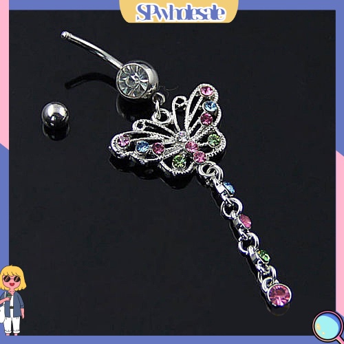 &lt;SPwholesale&gt; Khuyên RốN HìNh BướM BằNg ThéP Y Tế