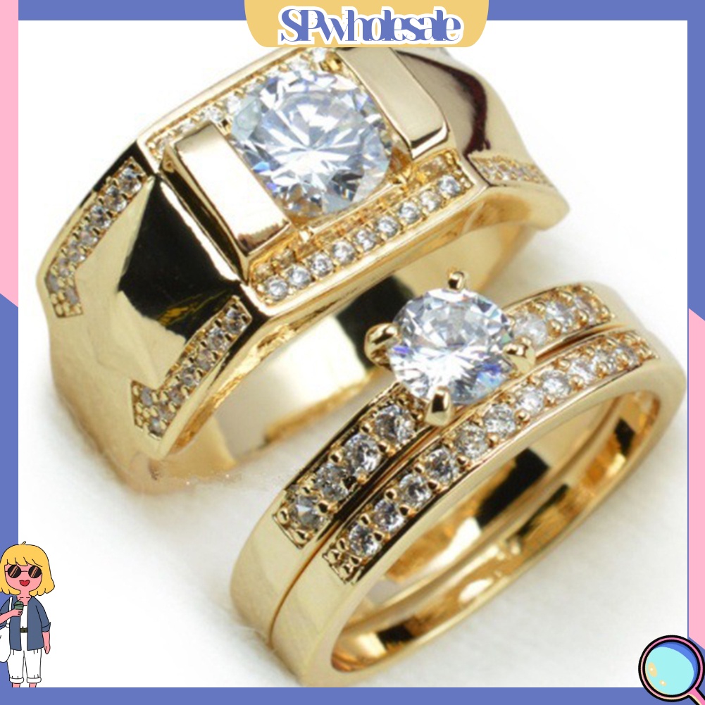 <SPwholesale> Nhẫn Đính Hôn Đính Đá Thời Trang Dành Cho Nam Và Nữ