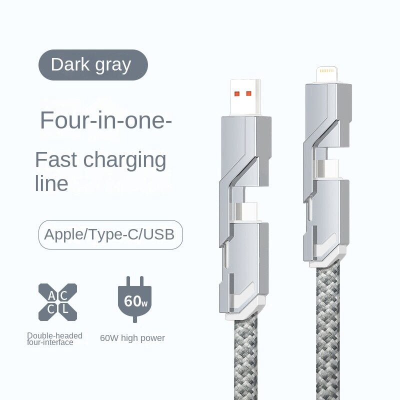 Dây Cáp Sạc Nhanh USB Loại C 4 Trong 1 Cho Samsung Xiaomi OPPO Điện Thoại Máy Tính Bảng iPhone iPad