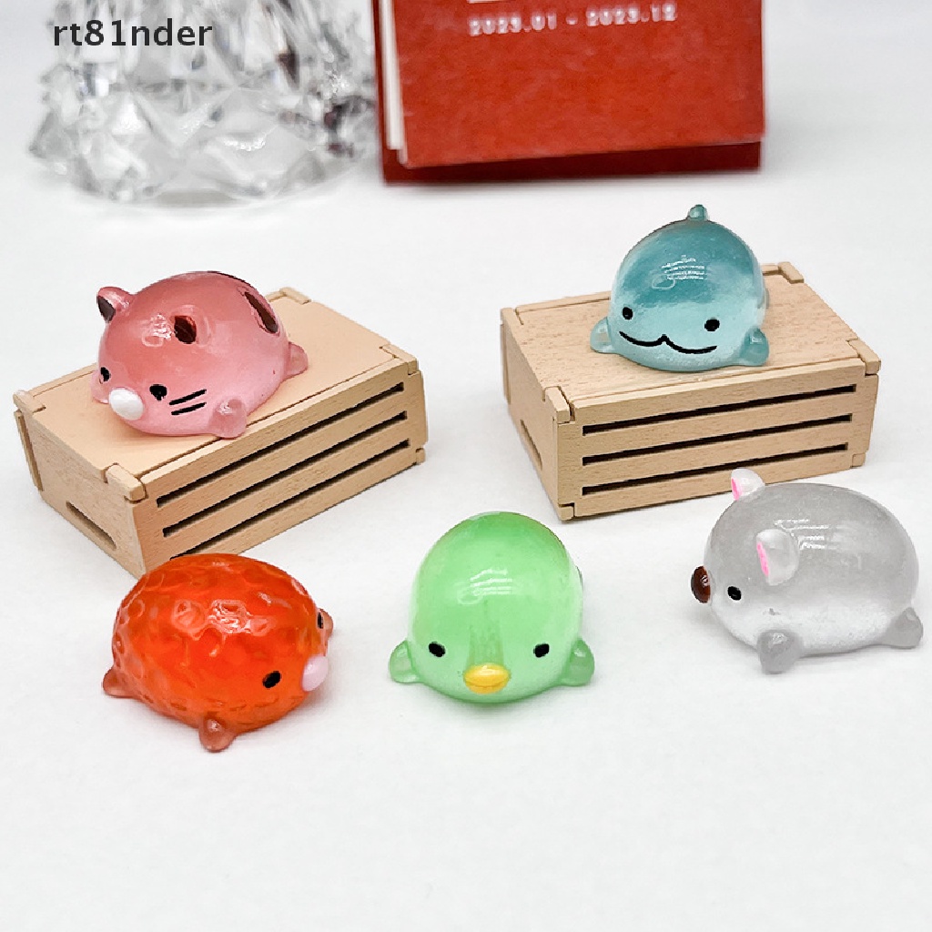 Rt Set 5 Phụ Kiện Resin Màu Dạ Quang Trang Trí Nghệ Thuật DIY