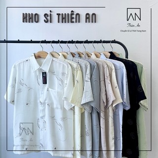   HCM  FREESHIP  HỎA TỐC  Áo Sơ Mi Nam Trung Niên Ngắn Tay Vải Xô Đũi Form Rộng Thoáng Mát Thiên An 