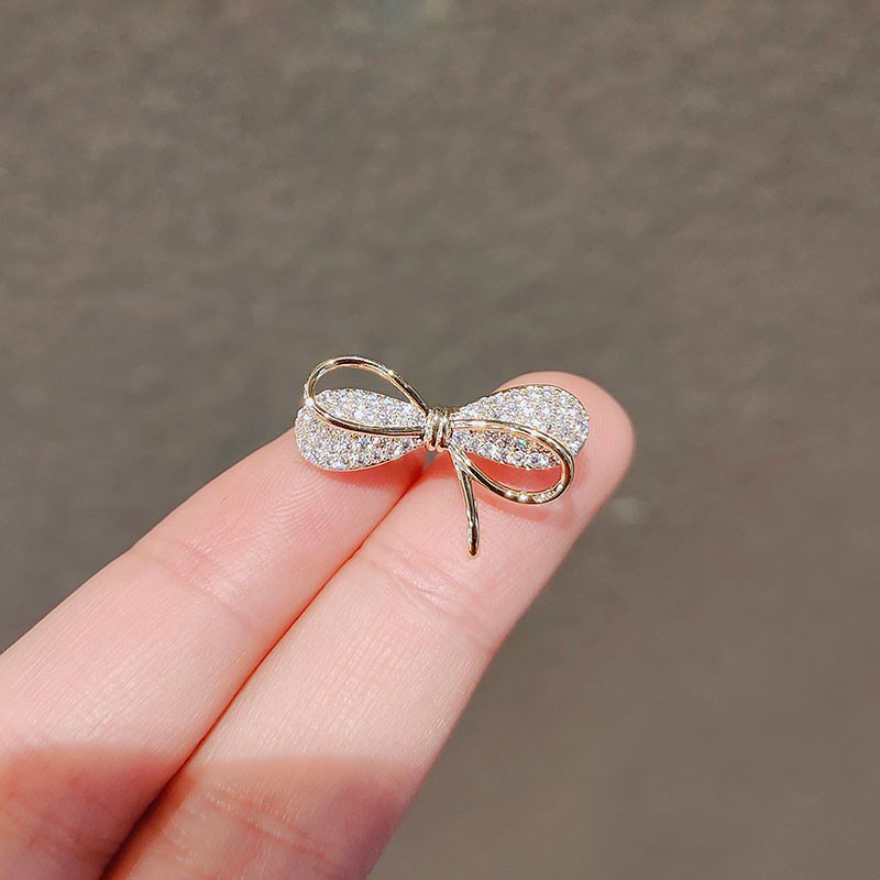 Ghim Cài Áo Hình Nơ Đính Đá Thời Trang Cho Nữ