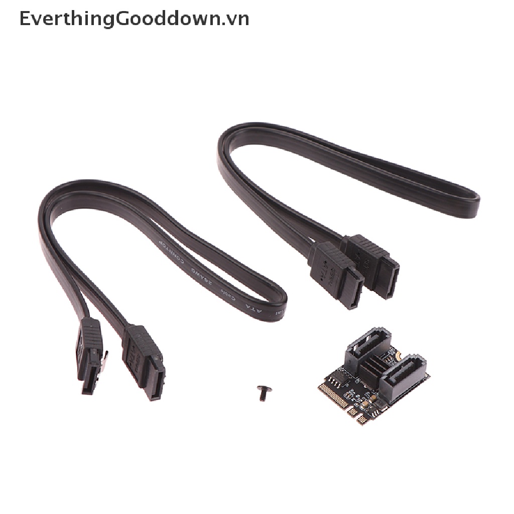 Everthinggooddown 1 Bộ Thẻ Mở Rộng M2 Sang SATA 3.0 Kèm Cáp Chìa Khóa A + E WIFI