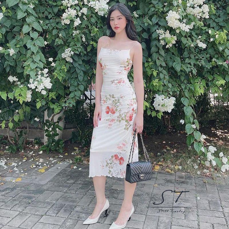 Đầm Dáng Ôm Không Tay In Hoa Thời Trang Mùa Hè CY03 Cho Nữ