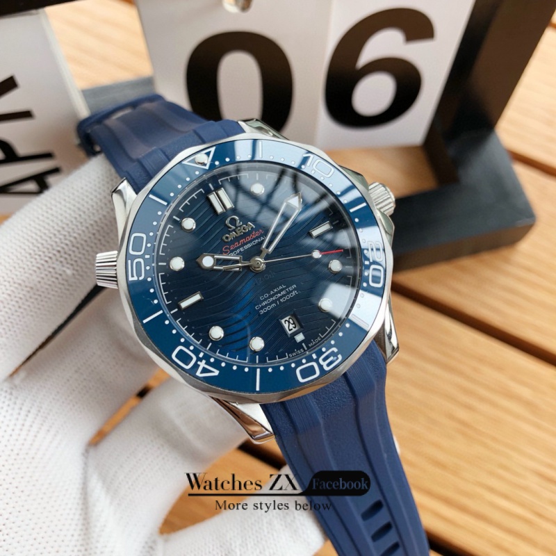 Đồng Hồ Đeo Tay Dây Cao Su Tự Động 41mm Omega Seamaster Thời Trang Cao Cấp Cho Nam