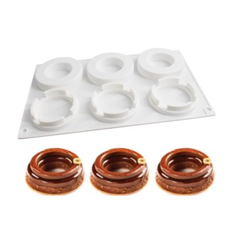 Khuôn silicone Tròn 6 Ngăn Làm Bánh donut