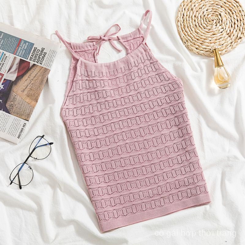 Mv4a Hàng Có Sẵn Áo Hai Dây Dệt Kim Ôm Dáng Phong Cách Hàn Quốc Mùa Hè Quyến Rũ Cho Nữ