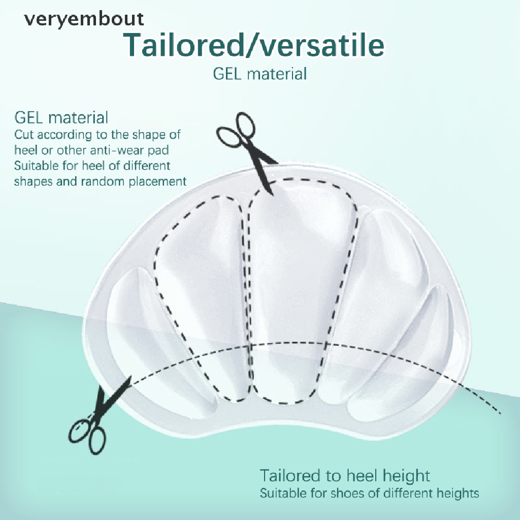 1 Cặp Miếng Dán Gót Giày Cao Gót / Miếng GEL Bảo Vệ Chống Mòn Có Thể Điều Chỉnh Kích Thước