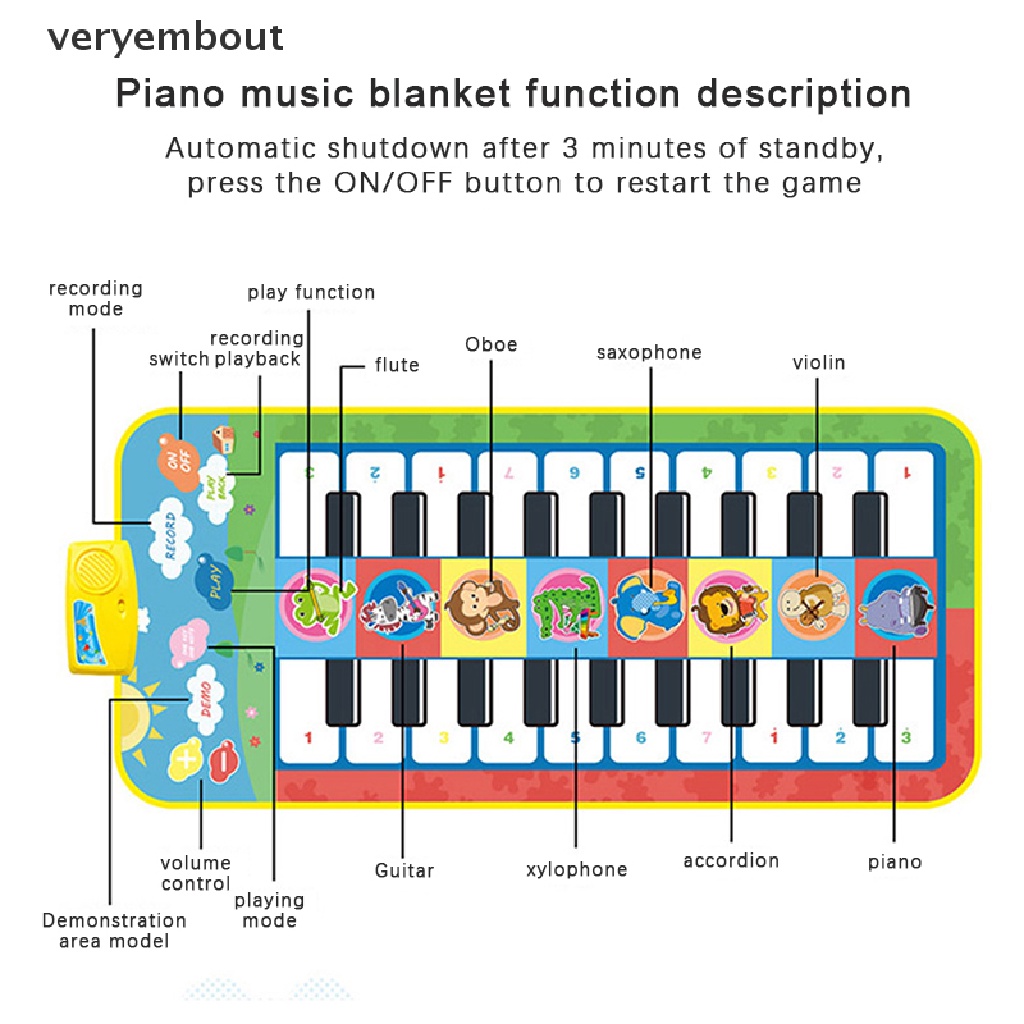 Thảm Nhạc Cụ Hai Hàng Chuyên Dụng Cho Bé Sơ Sinh
