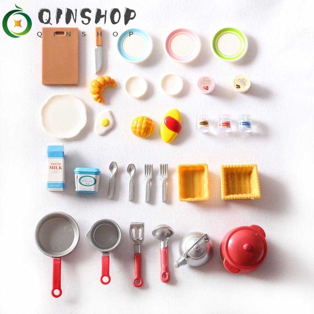 Set 25 / 31 Mô Hình Bát Đĩa Đựng Sữa Bột / Sữa Chua Mini Trang Trí Nhà Búp Bê