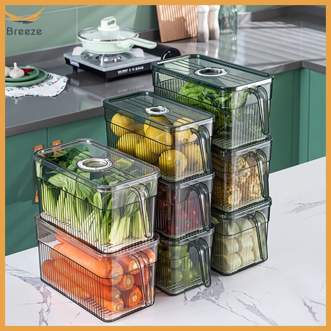 Hộp Đựng Trái Cây Trong Suốt Sức Chứa Lớn Có Tay Cầm Tiện Lợi