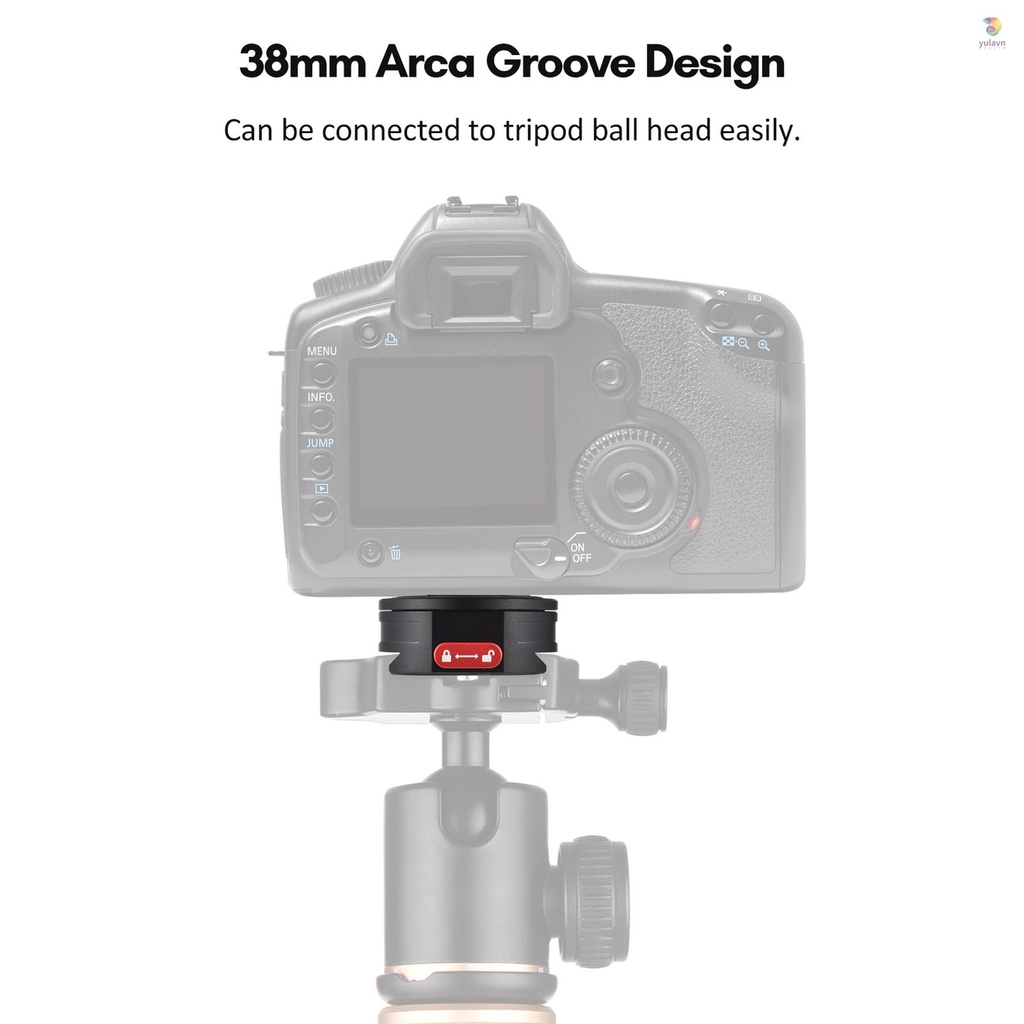 Tấm Tháo Lắp Nhanh Hình Tròn Bằng Hợp Kim Nhôm Với Ốc Vít 1 / 4 Inch Cho Chân Máy Ảnh DSLR