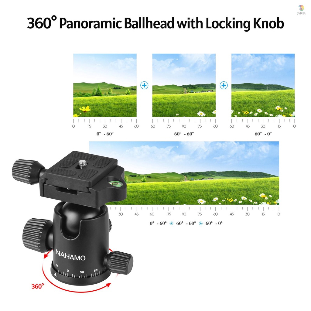 Giá Đỡ Ba Chân 2 Trong 1 200cm / 78.7in Max. Phụ Kiện Chất Liệu Hợp Kim Nhôm 3600 Độ Cao 5kg 360° Dây Đeo Máy Ảnh / Điện Thoại Thông Minh Có Thể Điều Chỉnh Được Kèm Túi Đựng Tiện Dụng