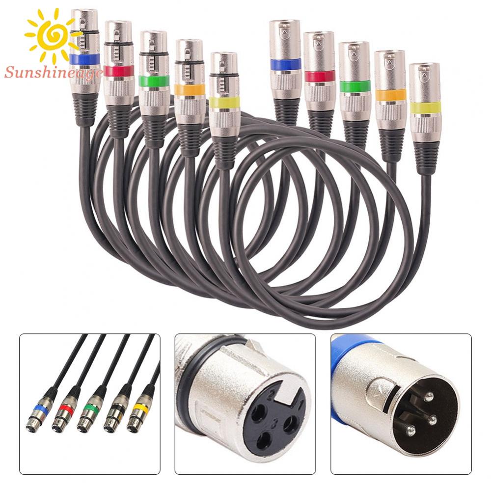 Bộ 5 Cáp Cân Bằng XLR Male Sang Female 3Pin Cho Bộ Khuếch Đại Mic Mới