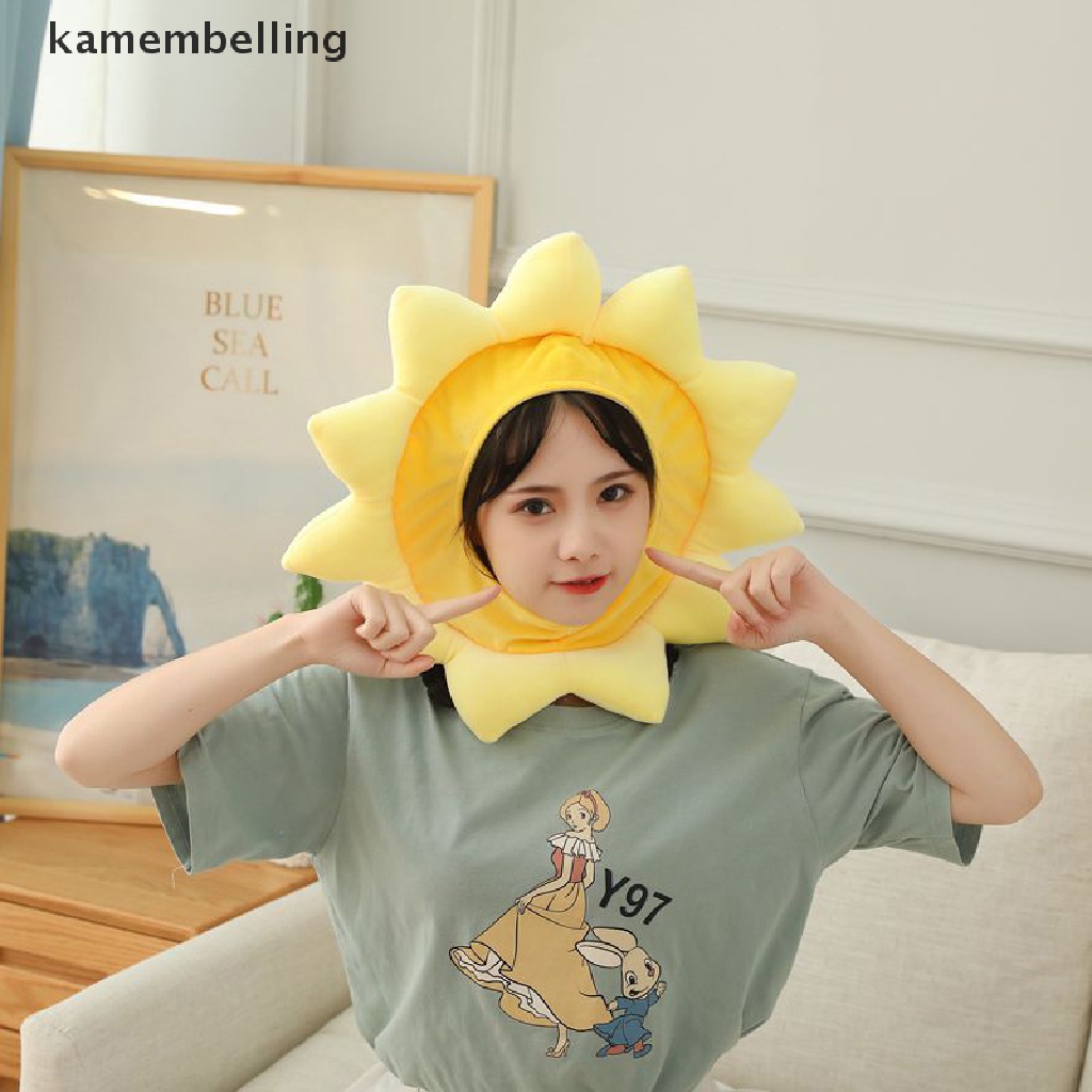 Kamembelling Mũ Hình Hoa Hướng Dương Hoạt Hình Nhồi Bông Dùng Làm Đạo Cụ Chụp Ảnh