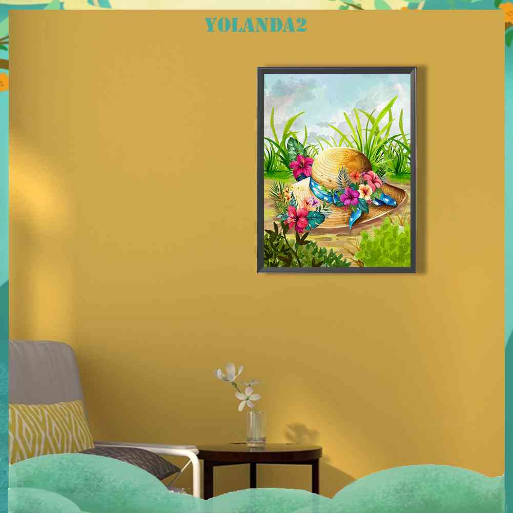 Tranh Đính Đá Kim Cương Toàn Bộ 5D DIY Hình Vẽ Hoa Mũ