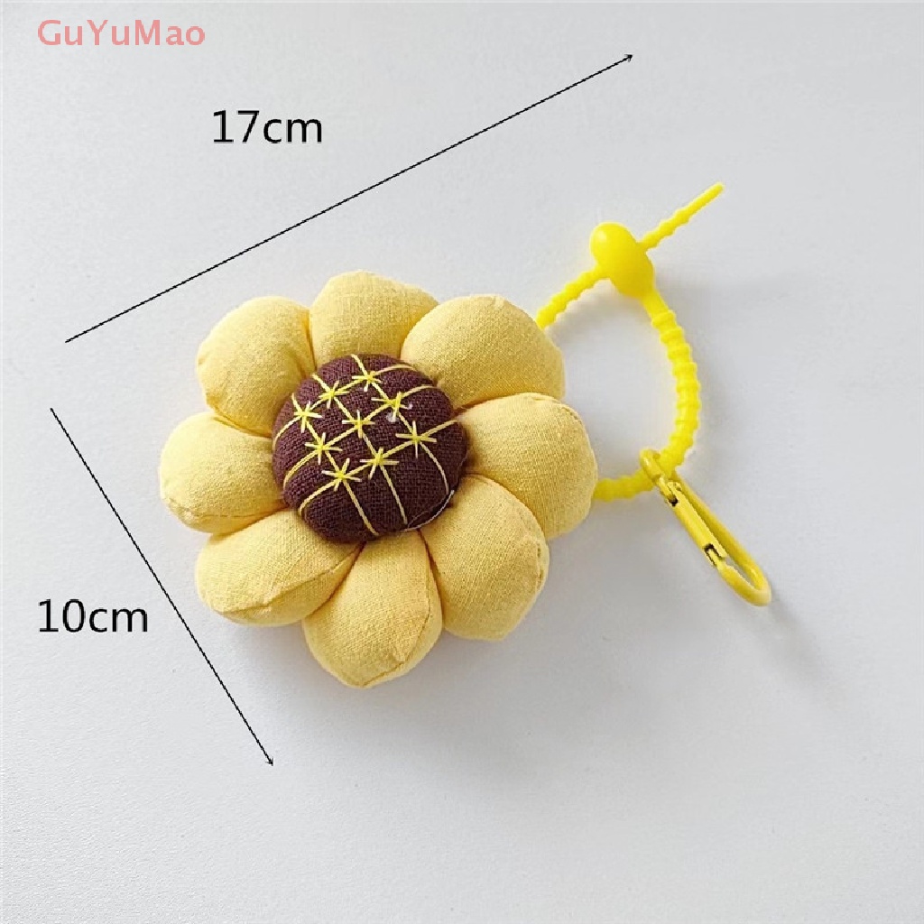 Móc Khóa Hình Hoa Hướng Dương Chất Liệu Cotton Lanh Xinh Xắn Cho Nữ