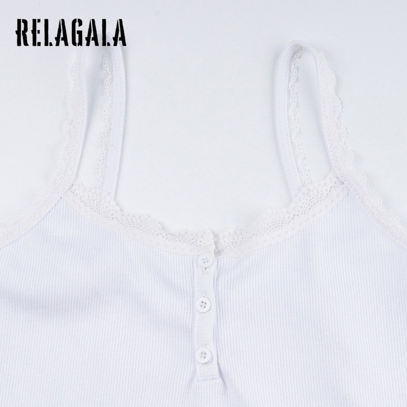 Áo Hai Dây Phối Ren Dáng Ôm Thời Trang 2023 Quyến Rũ Cho Nữ