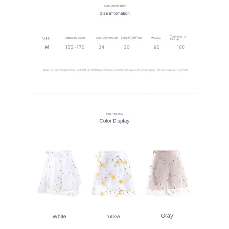 Chân Váy Lưới Dáng Ngắn Xòe Vải Gạc Thêu Trang Trí Thời Trang Mùa Hè Dành Cho Bạn Nữ Mặc Khi Nhảy Múa Ba Lê