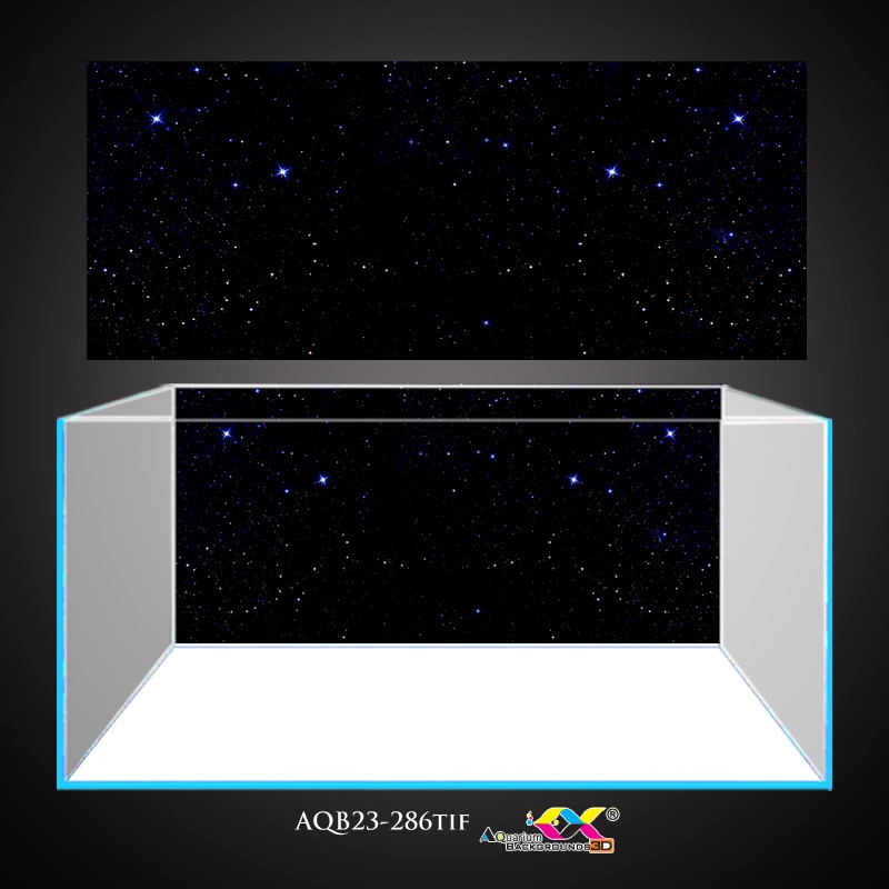 Tranh 3D Koifish - Tranh 3D dán bể cá - Sao sáng trên nền đen - Keo sẵn mặt trước - Phù hợp dán bể cá huyết