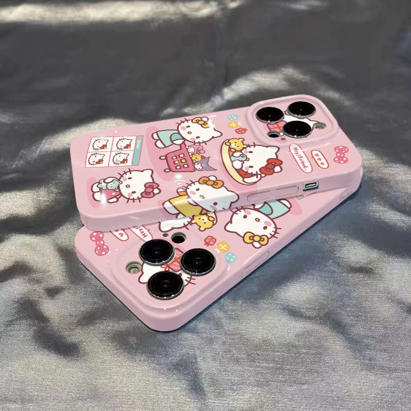 Ốp Điện Thoại Cứng Họa Tiết Hoạt Hình Mèo Kitty Dễ Thương Cho iPhone1311 14pro / max8p xsmax Apple 12 X7N7