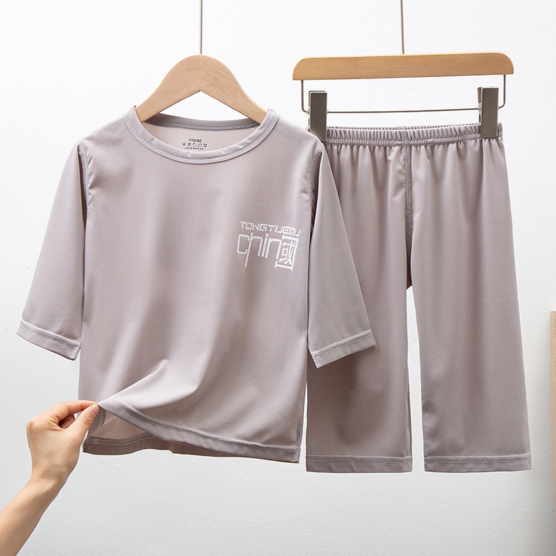 Bộ Đồ Ngủ Ba Món Bằng Lụa Lạnh Ba Món Dễ Thương Có Sẵn Cho Bé Gái 100-160cm Giao Hàng Nhanh Chóng