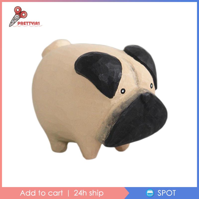 1 Mô Hình Chú Chó Bằng Gỗ Mini Dễ Thương Dùng Trang Trí Kệ Sách