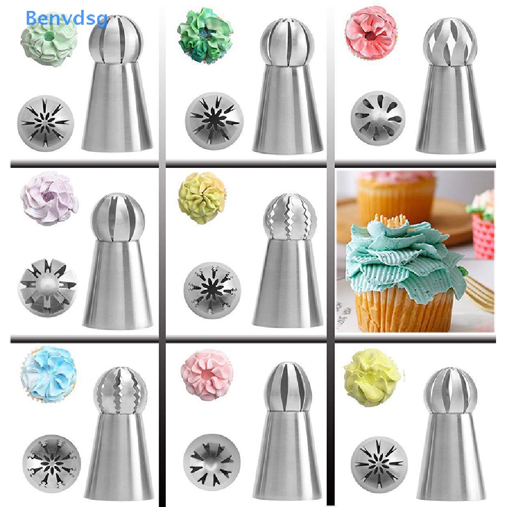 Bộ 8 Đầu Bắt Bông Kem Bằng Thép Không Gỉ Tiện Dụng