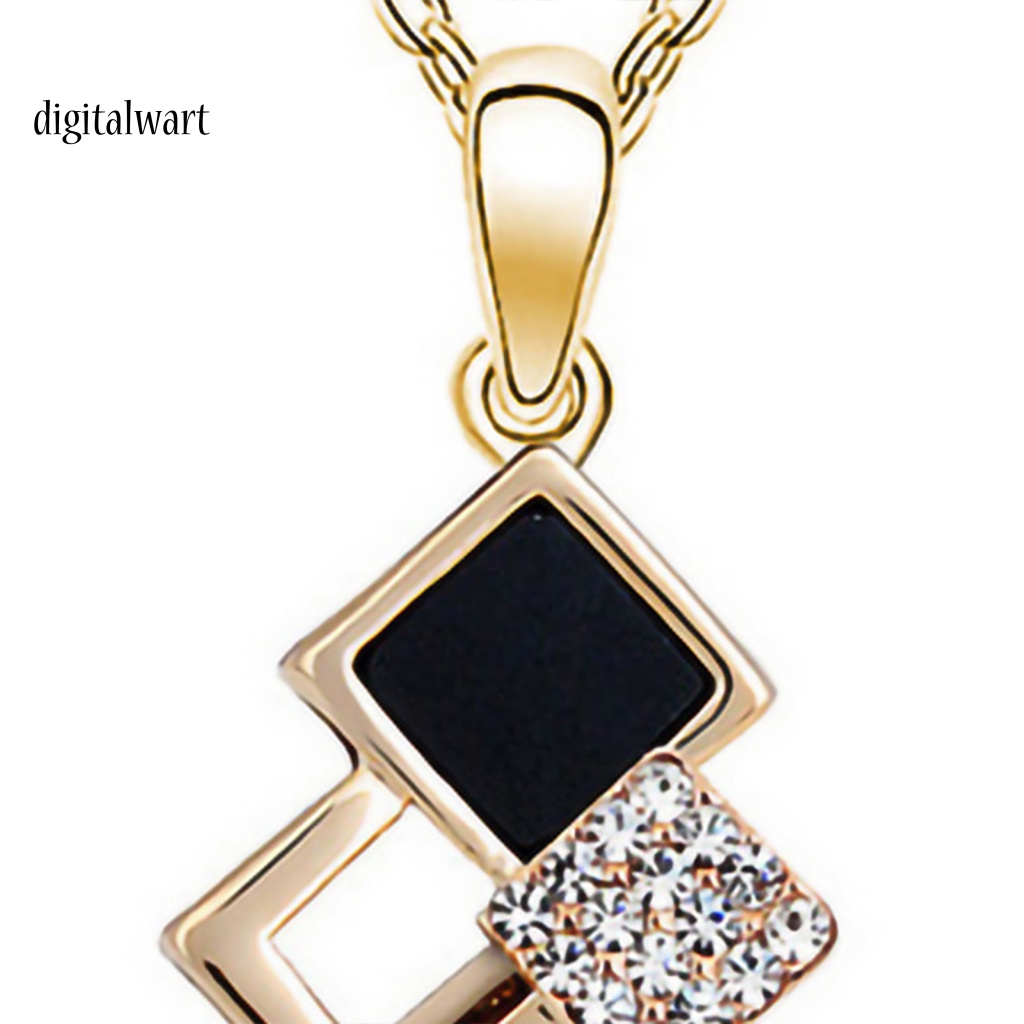 Kỹ Thuật Số| Set 2 Món Vòng cổ + Bông Tai Hình Học Bằng Hợp Kim Đính Pha Lê Lấp Lánh Cho Cô Dâu