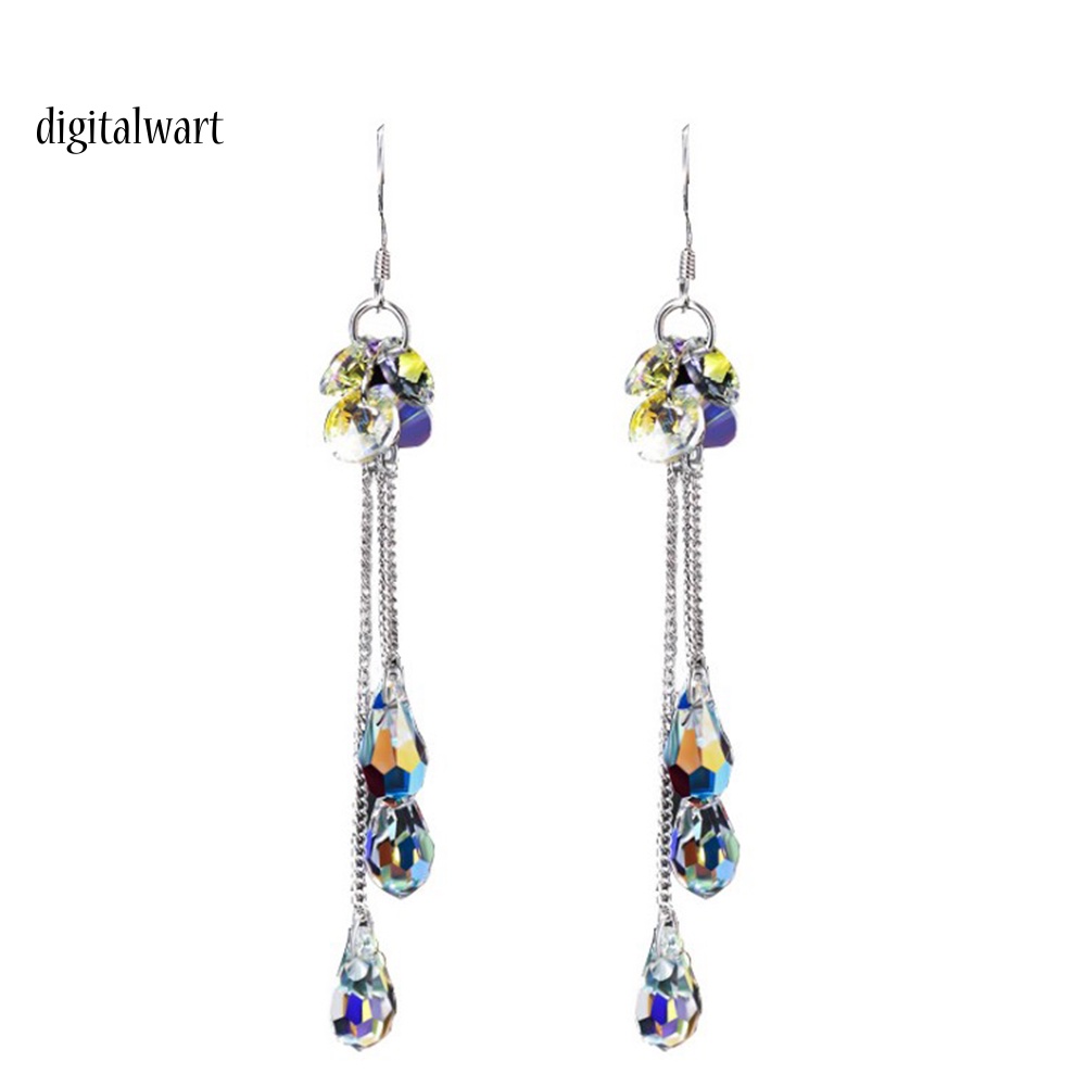 Kỹ Thuật Số| Bông Tai DạNg DàI Tua Rua ĐíNh Đá NhiềU MàU ThờI Trang