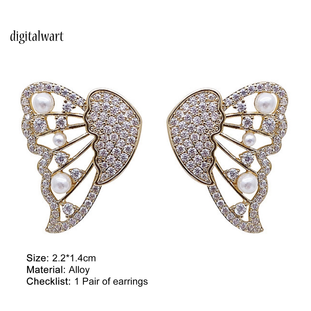 Kỹ Thuật Số| 1 Đôi Bông Tai Hình Con Bướm Đính Đá Thời Trang Dành Cho Nữ