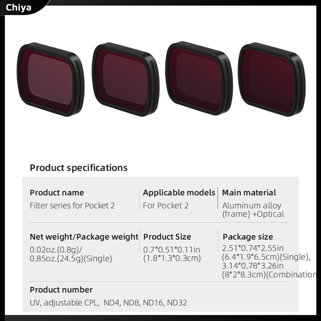 Bộ Lọc Chuyên Dụng Cho Máy Ảnh Dji Pocket 2