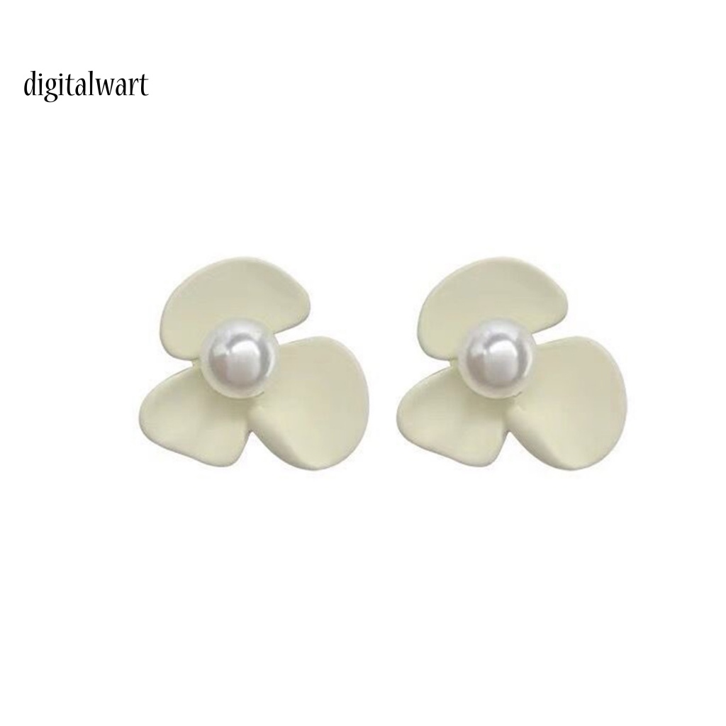Kỹ Thuật Số| 1 Đôi Bông Tai Hình Hoa Đính Ngọc Trai Giả Màu Sáng Phong Cách Vintage Dành Cho Nữ