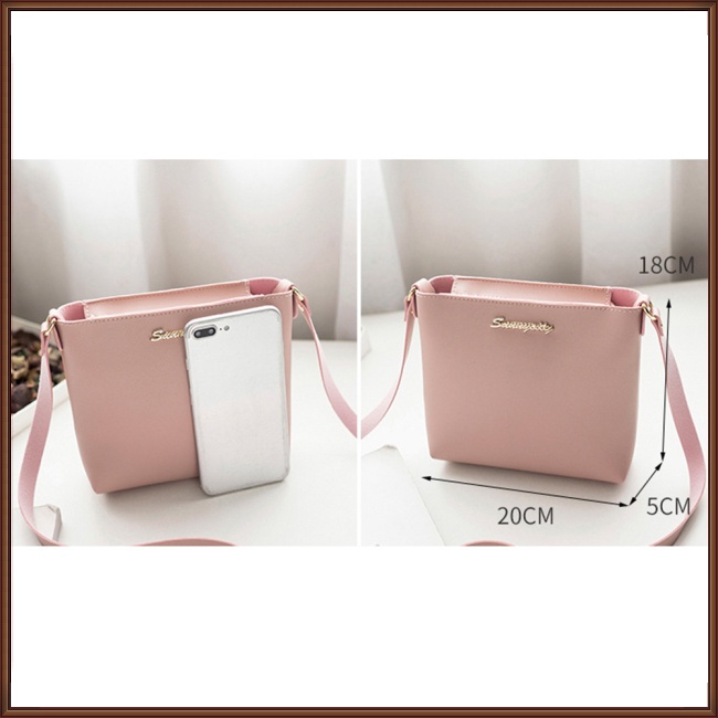 Túi Đeo Chéo Vai Bằng Da Pu Có Khóa Kéo Thời Trang Sành Điệu Cho Nữ