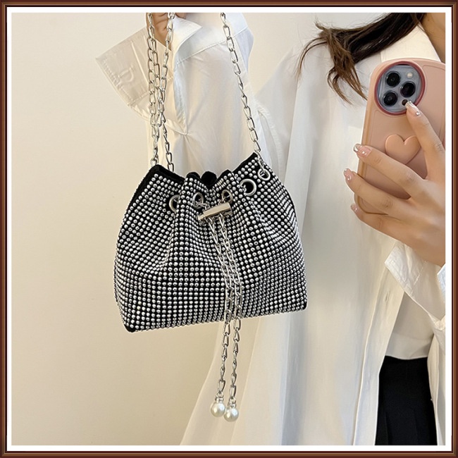Túi Xách Đeo Vai Đính Đá Sang Trọng Đơn Giản Cho Nữ