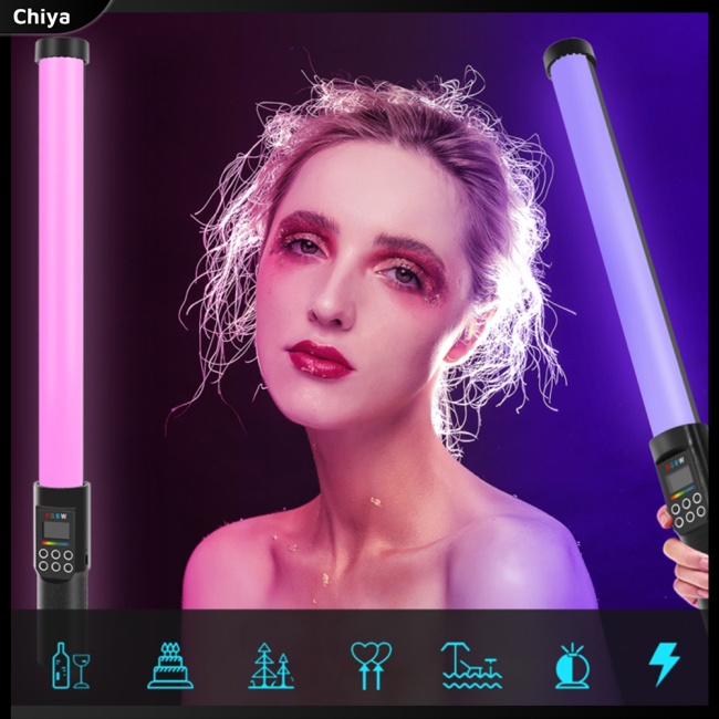 Gậy Chụp Ảnh Có Đèn Led Rgb Nhiều Màu Sắc Tùy Chỉnh Nhiệt Độ Kèm Sạc Tiện Dụng