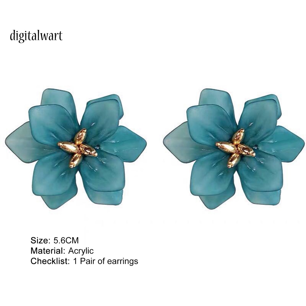 Kỹ Thuật Số| 1 Đôi Bông Tai Kẹp Hình Hoa Bằng Acrylic Phong Cách Vintage Thanh Lịch