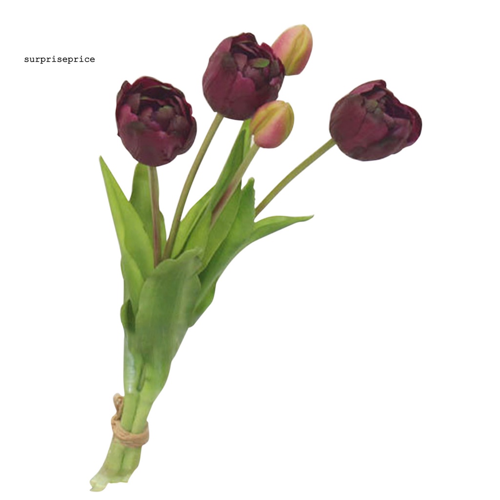 1 Bó Hoa Tulip Nhân Tạo Bằng Nhựa PVC Không Cần Khoan Lỗ Dùng Trang Trí Nhà Cửa