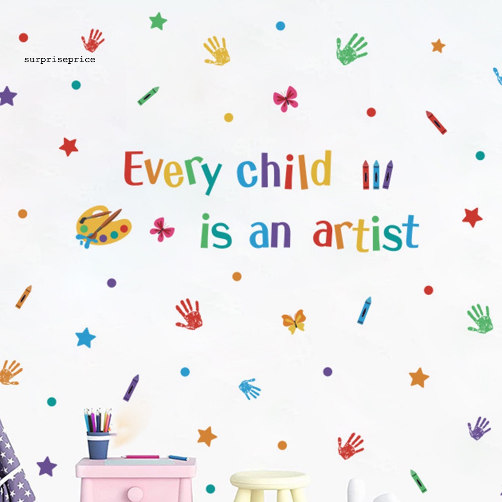 Sticker PVC Dán Tường Tự Dính Chống Xé Họa Tiết Bảng Chữ Cái Bắt Mắt Nhiều Màu Sắc Trang Trí Phòng Trẻ Em