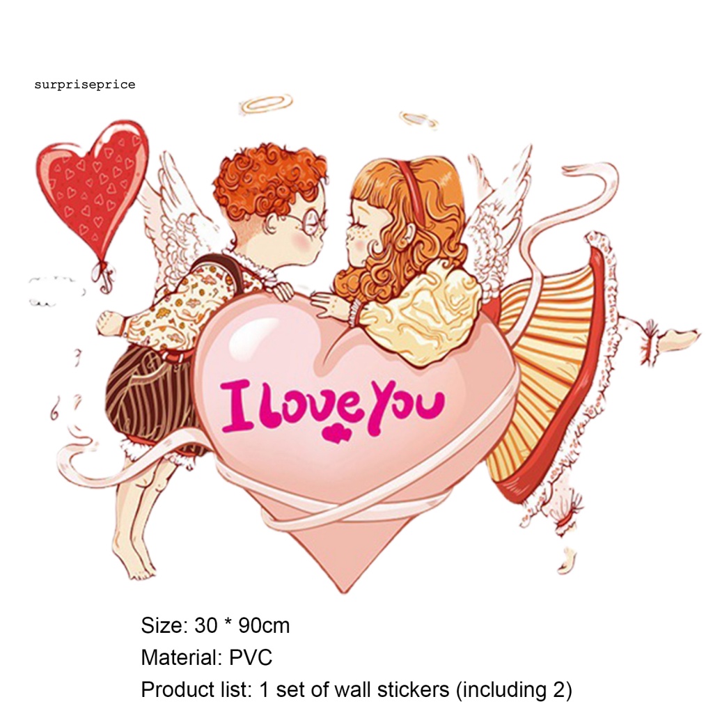 Set 2 Tấm Đề Can Vinyl PVC Dán Tường Họa Tiết Hoạt Hình Nhiều Màu Sắc Lãng Mạn Trang Trí Nhà Cửa