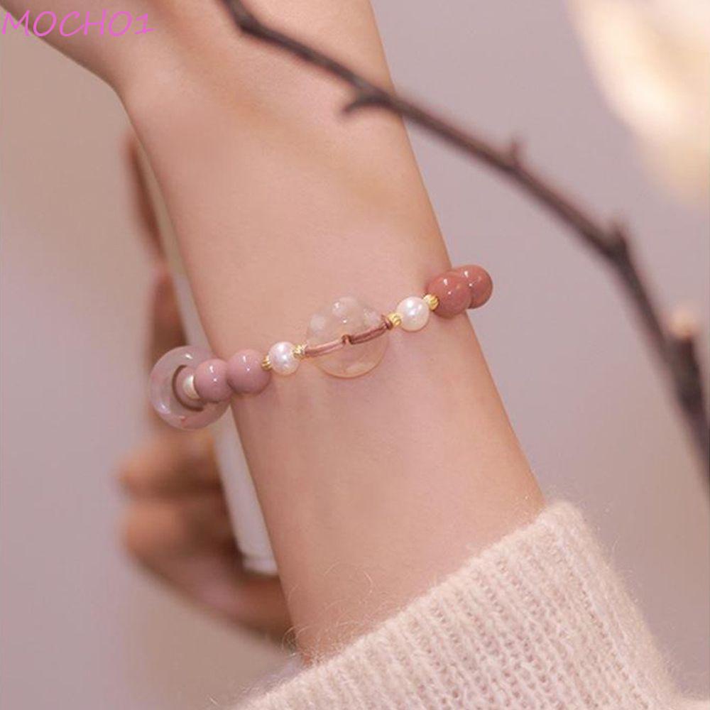Vòng Tay Mã Não 1 Mặt Hình Hoa Anh Đào Ngọt Ngào Sáng Tạo Cho Nữ