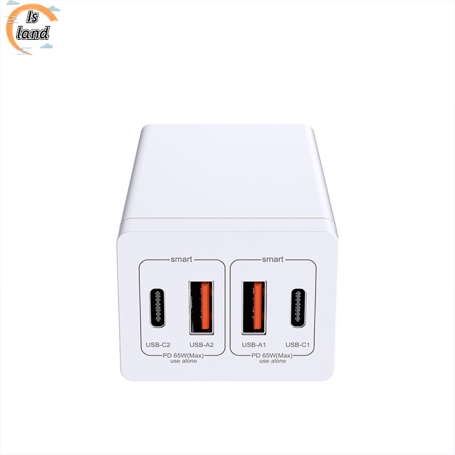 Bộ Sạc Nhanh 4 Trong 1 65W Galum Nitride Gan 2c + 2a Pd Usb Cho Laptop / Máy Tính Bảng / Điện Thoại Di Động