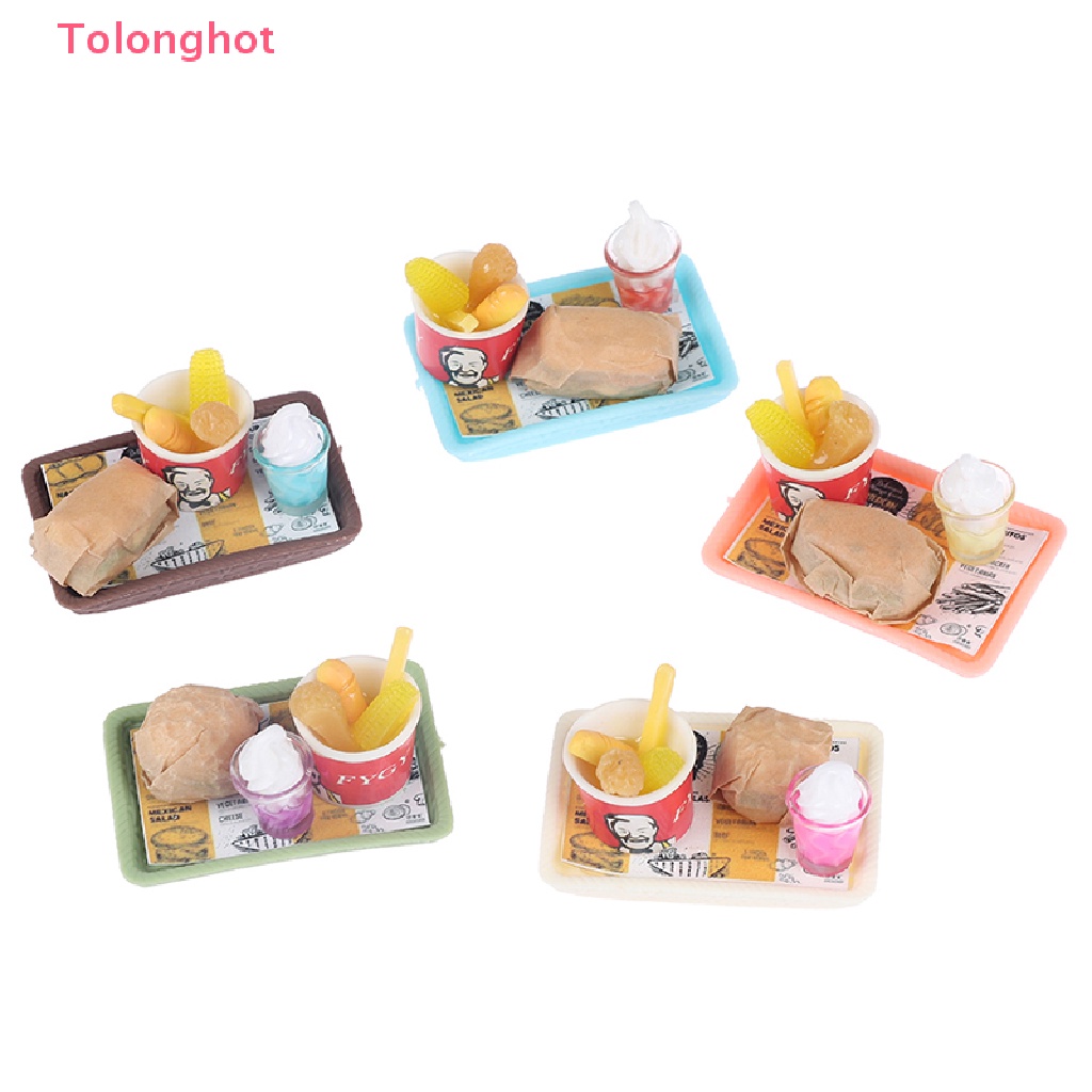 Bộ Mô Hình Xô Chiên Làm Bánh Hamburger Tỉ Lệ 1: 12 Trang Trí Nhà Búp Bê