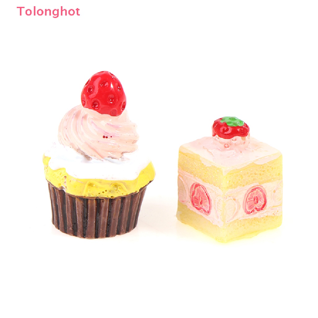 Set 5 Bánh Kem Dâu Tây Tỉ Lệ 1: 12 Trang Trí Nhà Búp Bê