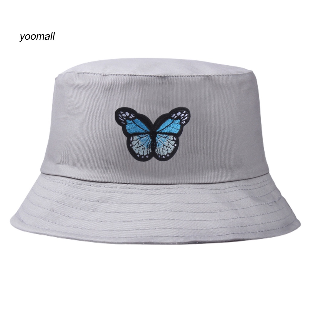 Nón Tai Bèo Chống Nắng Thêu Họa Tiết Bươm Bướm Tinh Tế Thời Trang Cho Cặp Đôi