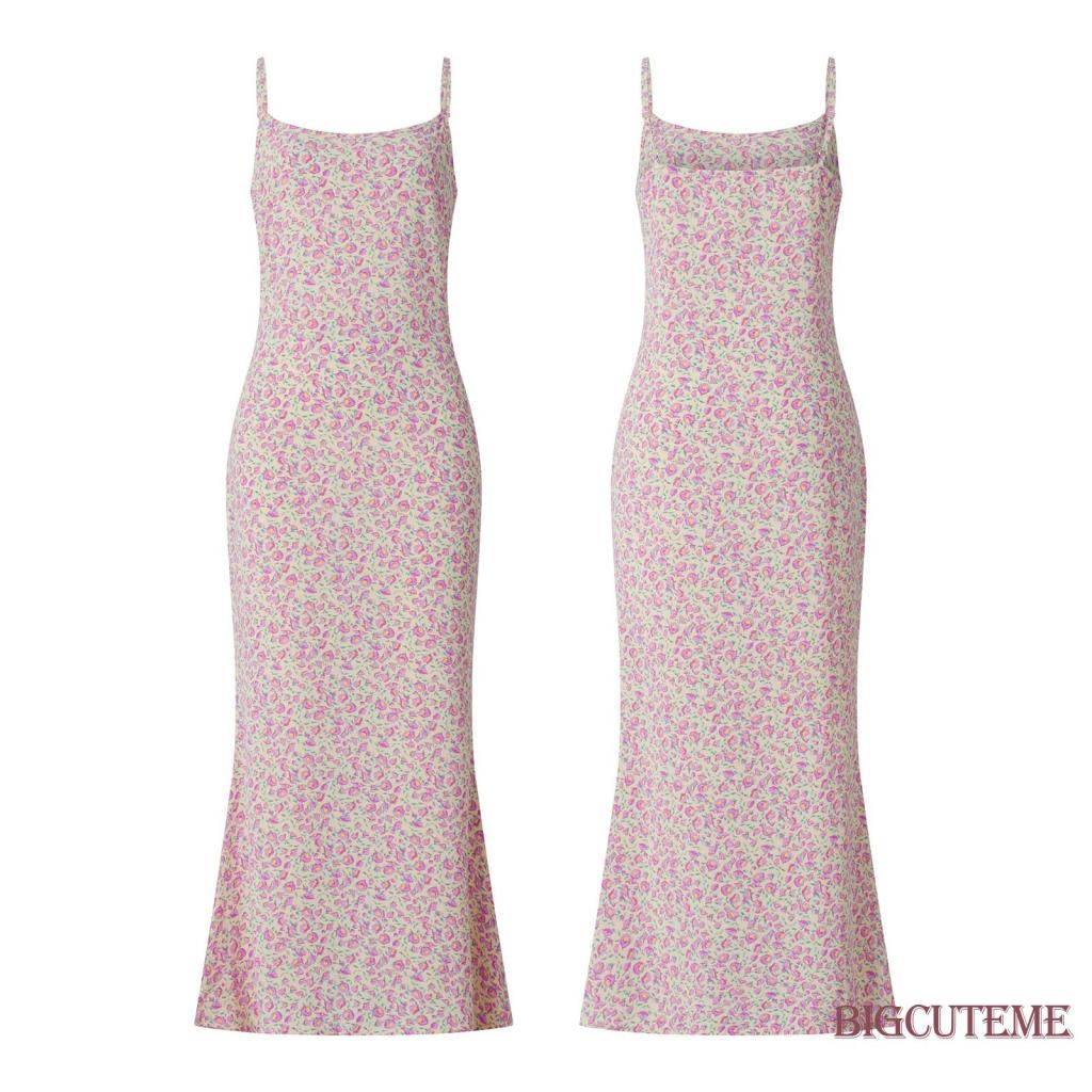 Đầm Hai Dây Dáng Dài Họa Tiết Hoa Thời Trang Mùa Hè Cho Nữ