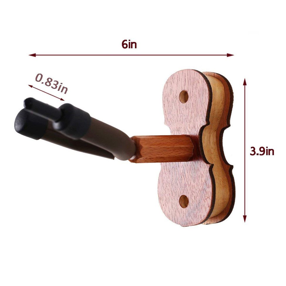 Practical Wall Mounted Violin Fiddle Viola Hanger Hook Wood Base Violin Hanger