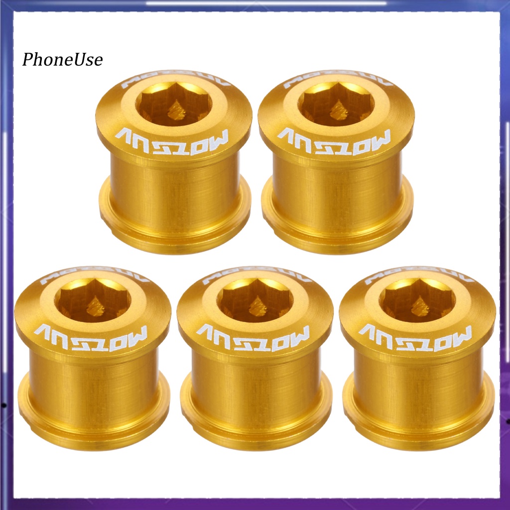 Bộ 5 Ốc Vít Bằng Hợp Kim Nhôm Gắn Tay Quay Xe Đạp Chống Oxy Hóa Không Phai Màu