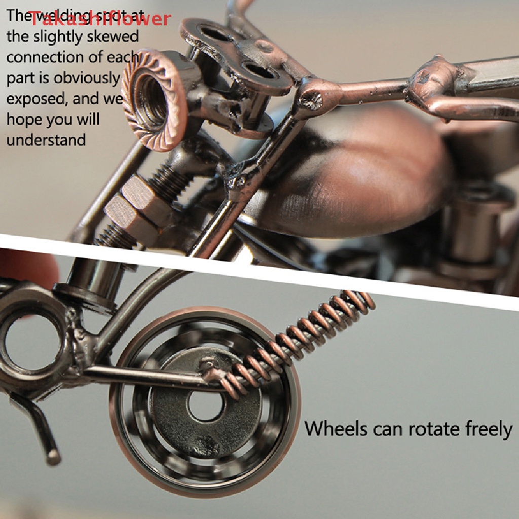 Mô Hình Xe Mô Tô Takashiflower Bằng Sắt Làm Thủ Công Phong Cách Retro Trang Trí Nội Thất